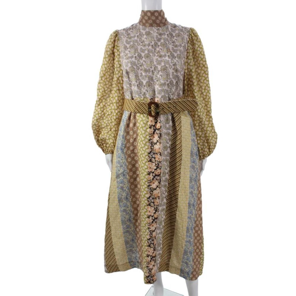 Zimmermann Women Kaftan Maxi Dress Linen Beige Size 2